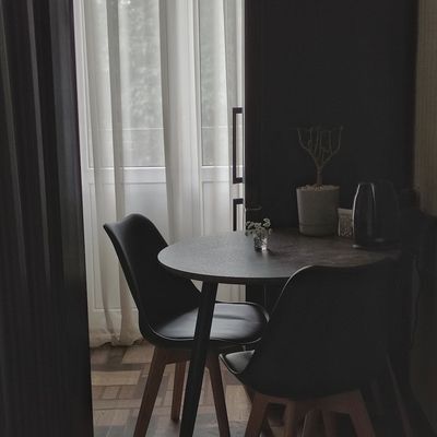 A small plant in a pot adding nature to the space.